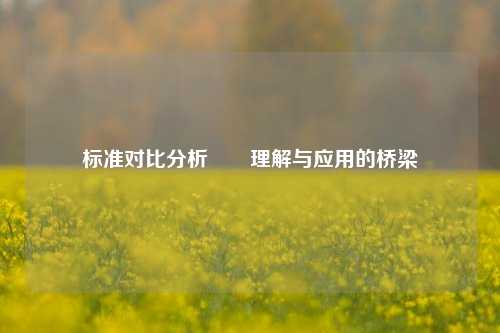 标准对比分析✌️理解与应用的桥梁