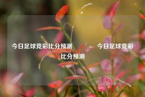 今日足球竞彩比分预测🌈今日足球竞彩比分预测