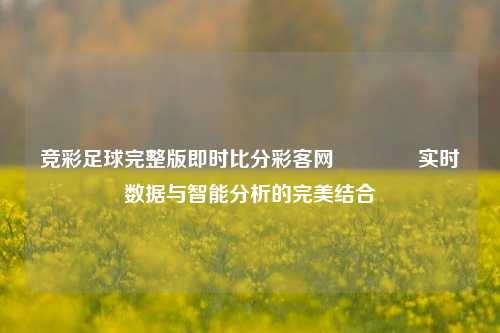 竞彩足球完整版即时比分彩客网🥈实时数据与智能分析的完美结合