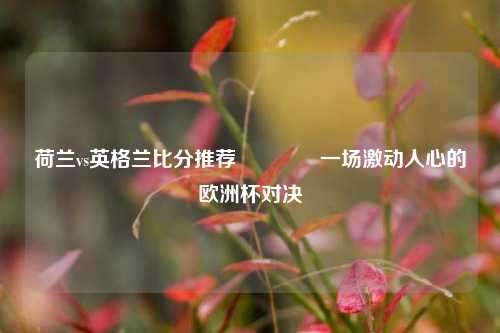 荷兰vs英格兰比分推荐👉一场激动人心的欧洲杯对决