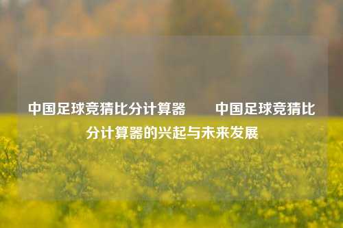 中国足球竞猜比分计算器✌️中国足球竞猜比分计算器的兴起与未来发展