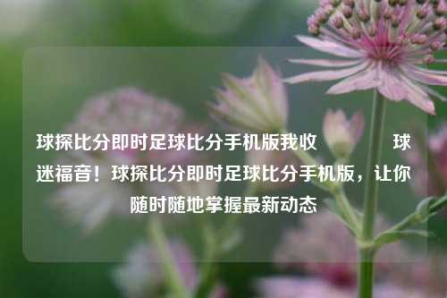 球探比分即时足球比分手机版我收🥇球迷福音！球探比分即时足球比分手机版，让你随时随地掌握最新动态