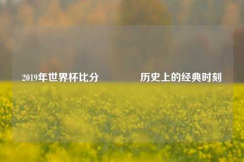 2019年世界杯比分👉历史上的经典时刻